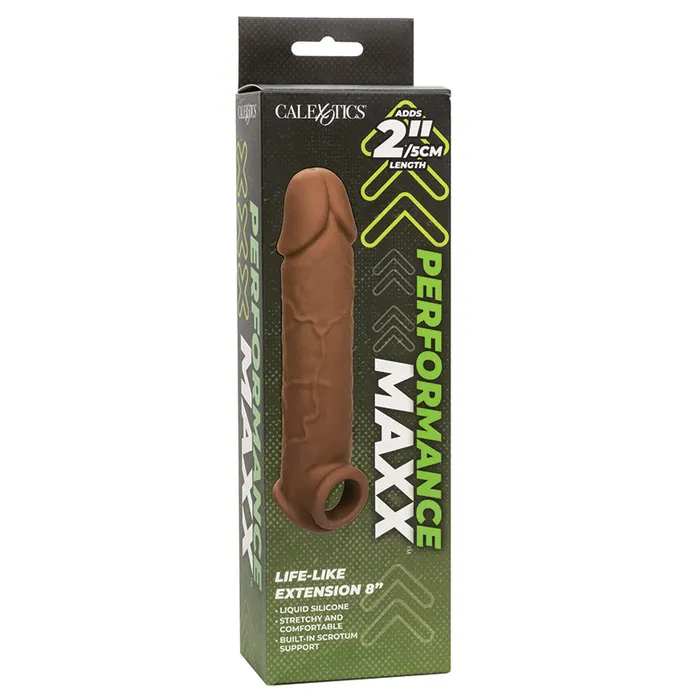 Male Sex Toys CAL EXOTICS Performance Maxx LifeLike Extension 8 Brown