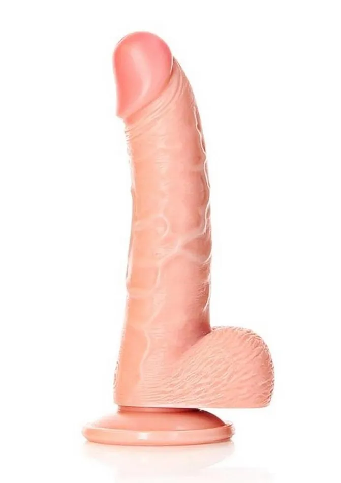 Real Rock Female Sex Toys Realrock Curved Realistic Dildo with Balls and Suction Cup