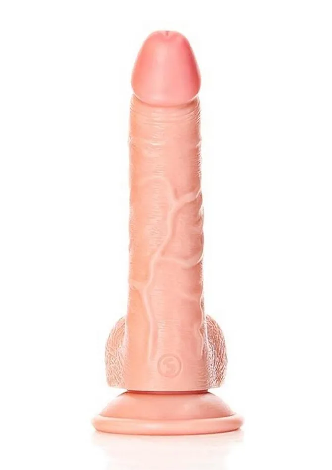 Real Rock Female Sex Toys Realrock Curved Realistic Dildo with Balls and Suction Cup