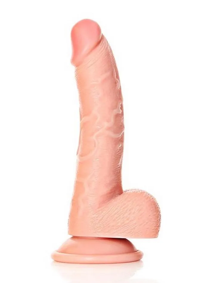 Real Rock Female Sex Toys Realrock Curved Realistic Dildo with Balls and Suction Cup
