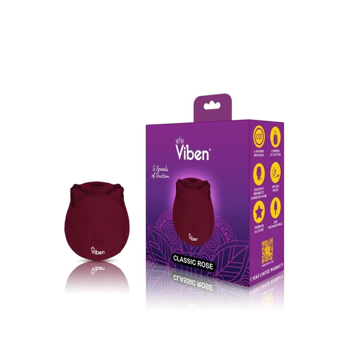 Classic Rose Ruby Handheld Rose Clitoral and Nipple Stimulator Viben Vibrators Classic Rose Ruby Handheld Rose Clitoral and Nipple Stimulator Viben Vibrators