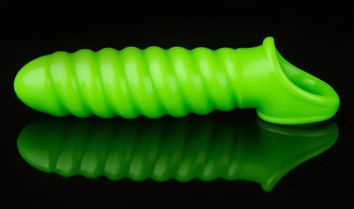 Male Sex Toys Shots Ouch Swirl Stretchy Penis Sleeve Glow in the Dark