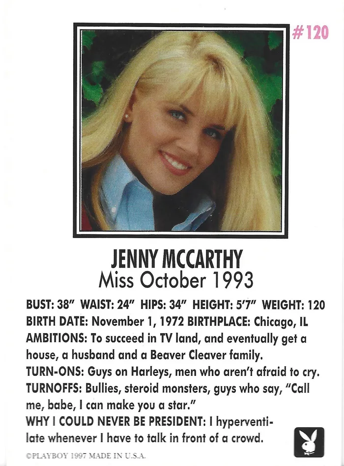 Dans Cards Couples Playboy October Edition Jenny McCarthy Card 120