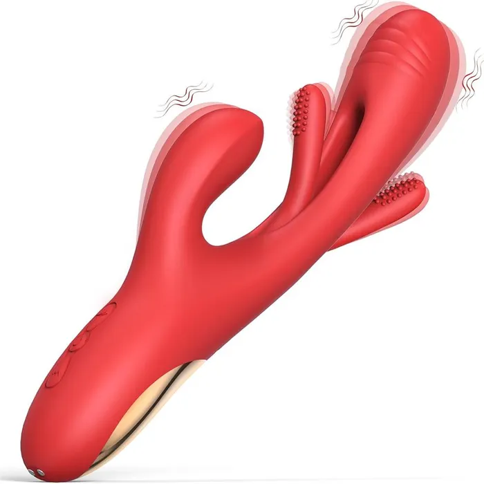 Flutter Bunny Rechargeable Silicone Flickering Rabbit Vibrator Clit Rubbing Fingering Cunnilingus Adorime Female Sex Toys