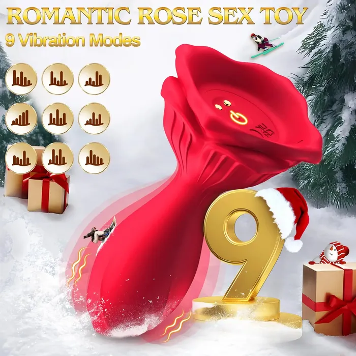Oronova Male Sex Toys Rose Vibrating Butt Plug 9 Modes APP Control Waterproof