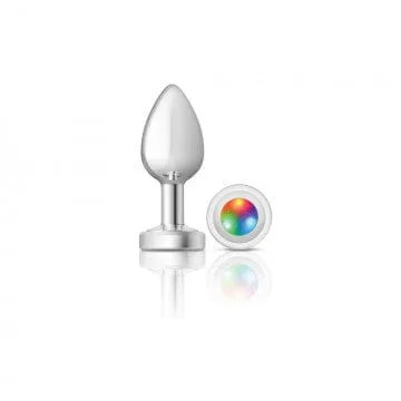 Anal Viben Cheeky Charms Silver Metal Luminous Butt Plug