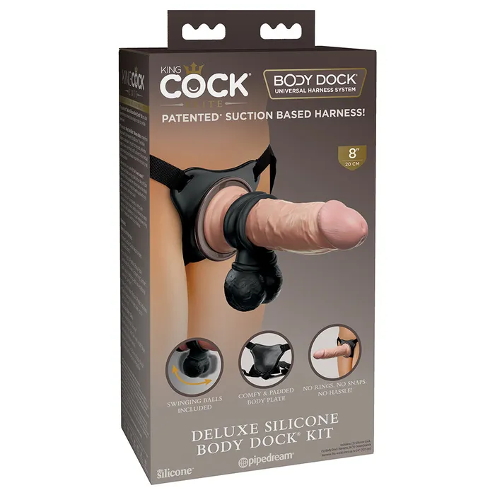 Pipedream Female Sex Toys King Cock Elite Deluxe Silicone Body Dock Kit