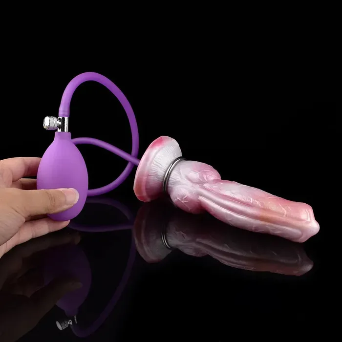 Anal Domlust Inflatable Dog Dildo Butt Plug Exotic Silicone Anal Dildo Expander Vaginal Prostate Toys