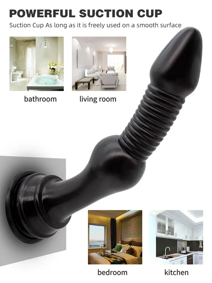 Domlust Large Threads Anal Dildos 118inch Huge Black Dildos Sex Toys for Women Men Anal