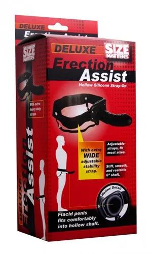 Female Sex Toys XR Brands Size Matters Erection Assist Hollow Strap on Black Female Sex Toys XR Brands Size Matters Erection Assist Hollow Strap on Black