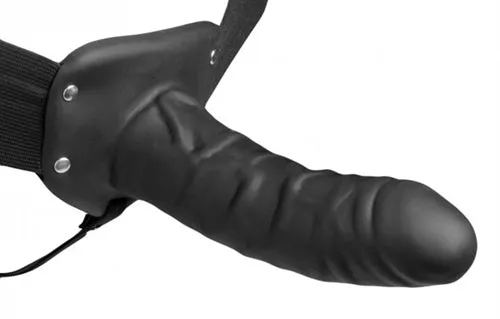 Female Sex Toys XR Brands Size Matters Erection Assist Hollow Strap on Black Female Sex Toys XR Brands Size Matters Erection Assist Hollow Strap on Black