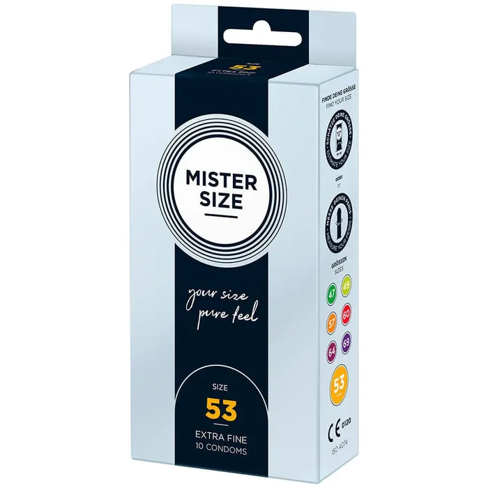 Mister Size Male Sex Toys Mister Size 53mm Your Size Pure Feel Condoms 10 Pack Mister Size Male Sex Toys Mister Size 53mm Your Size Pure Feel Condoms 10 Pack