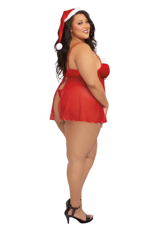 Vibrators Dreamgirl Santa Babydoll Thong and Hat 2x Lipstick Red Vibrators Dreamgirl Santa Babydoll Thong and Hat 2x Lipstick Red