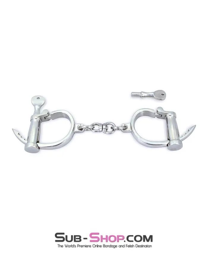 6807M Heavy Steel Dungeon Manacles Chromed Wrist Bondage Cuffs Moonwell Couples 6807M Heavy Steel Dungeon Manacles Chromed Wrist Bondage Cuffs Moonwell Couples