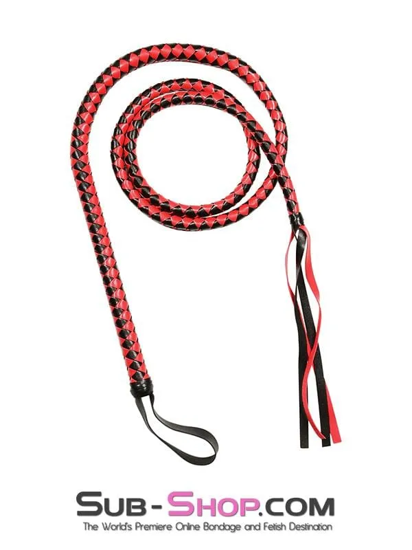 Anal Moonwell 7008M 72 Black and Red Braided Bull Whip LAST CHANCE Final Closeout