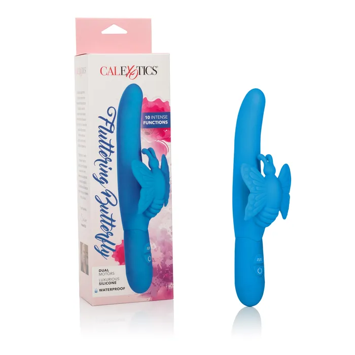 Calexotics Fluttering Butterfly Silicone Vibrator Dual Motors 10 Vibration Functions Vibrators