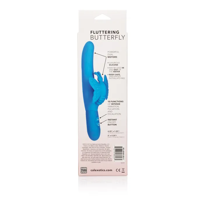 Calexotics Fluttering Butterfly Silicone Vibrator Dual Motors 10 Vibration Functions Vibrators