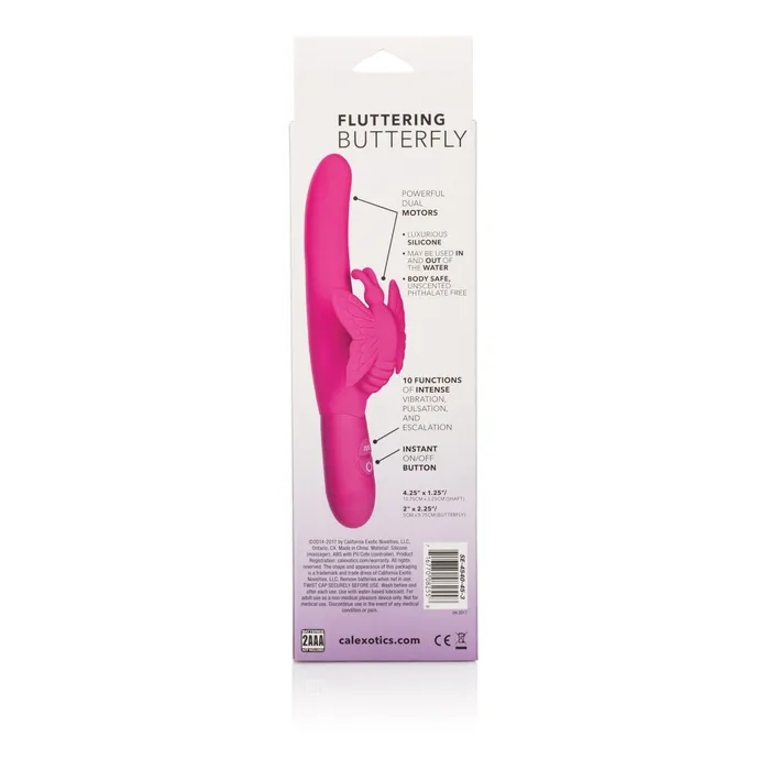 Calexotics Fluttering Butterfly Silicone Vibrator Dual Motors 10 Vibration Functions Vibrators