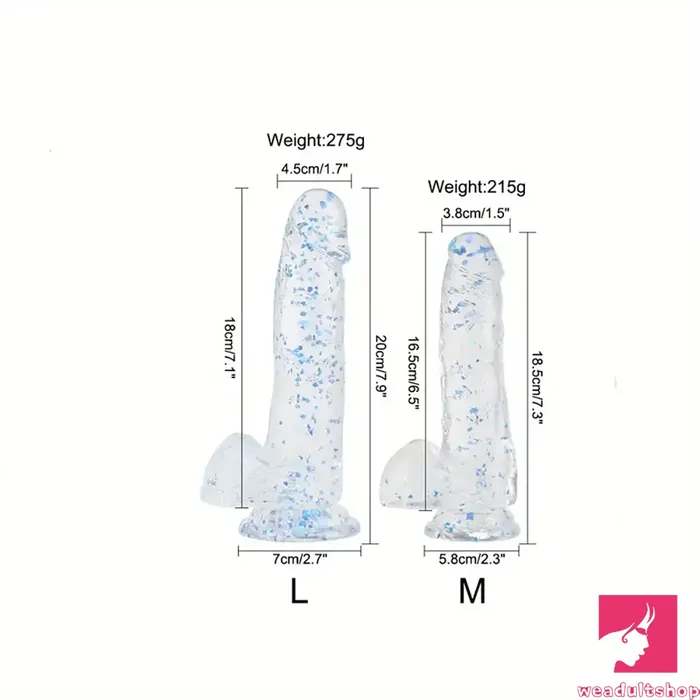 Dildos Weadultshop 73in 79in Medical Silicone Confetti Clear Dildo For Beginner Sex Toy