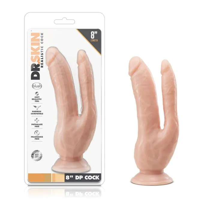 Dr Skin 8 Inch Dp Cock Vanilla Blush Dildos Dr Skin 8 Inch Dp Cock Vanilla Blush Dildos