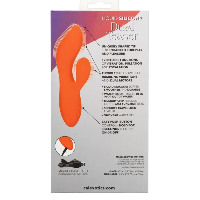 Female Sex Toys CalExotics Stella Liquid Silicone Dual Teaser Orange