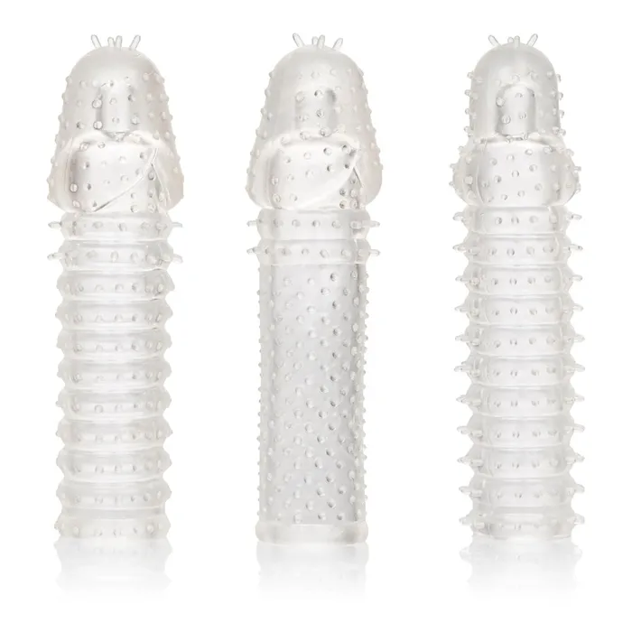 Male Sex Toys Calexotics Super Stretchy 3Piece Sleeve Kit for Extra Fun