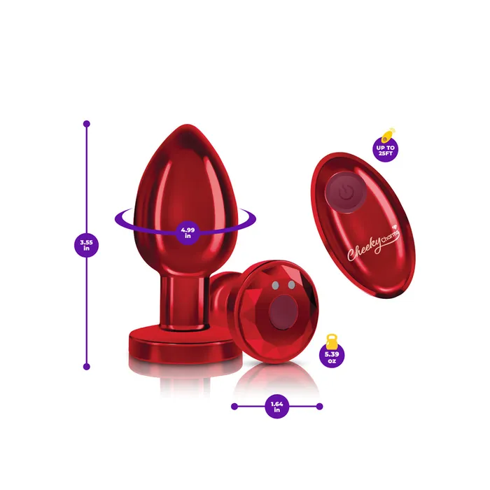 Male Sex Toys Cheeky Charms Rechargeable Vibrating Metal Butt Plug With Remote Control Red Large Viben Male Sex Toys Cheeky Charms Rechargeable Vibrating Metal Butt Plug With Remote Control Red Large Viben